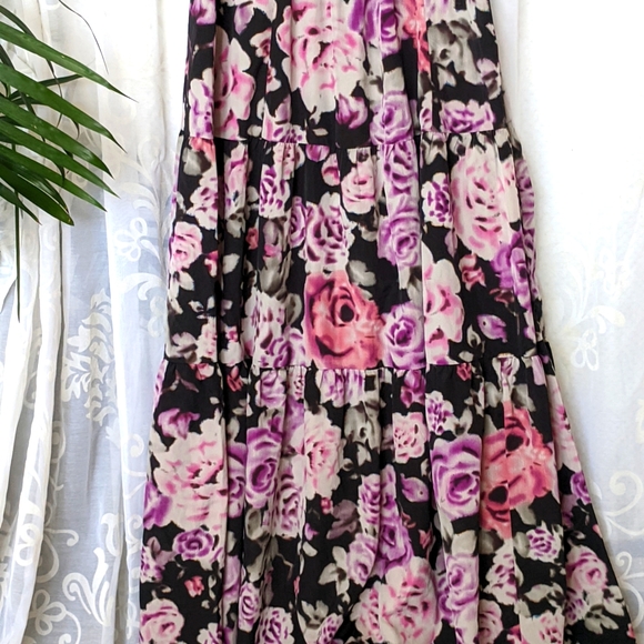 ✨HOST PICK✨ JEANSWEST black, purple & pink sheer Floral Maxi Dress - Picture 5 of 8